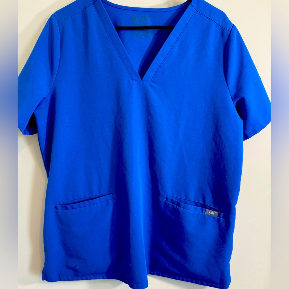 Figs Casma Scrub top- Royal Blue.